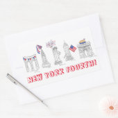 ニューヨーク第4回NYC 7月4日愛国米国 長方形シール (封筒)
