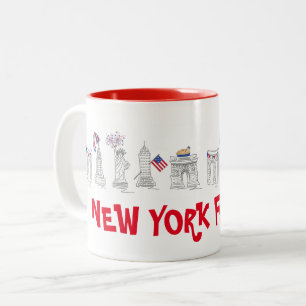ニューヨーク第4回NYC 7月4日Patriotic USA ツートーンマグカップ