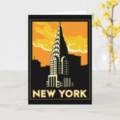 ニューヨーク米国米国のヴィンテージのレトロ旅行 カード (黄色い花)