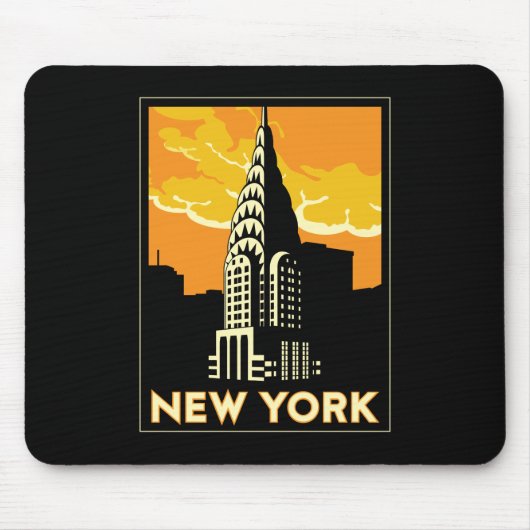 ニューヨーク米国米国のヴィンテージのレトロ旅行 マウスパッド (正面)