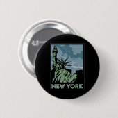 ニューヨーク米国米国のヴィンテージのレトロ旅行 缶バッジ (正面&裏面)