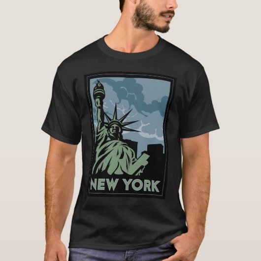 ニューヨーク米国米国のヴィンテージのレトロ旅行 Tシャツ (正面)