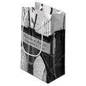 ニューヨーク結婚のNYCブルックリンブリッジ スモールペーパーバッグ (裏面アングル)