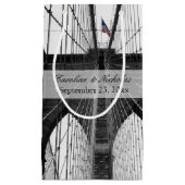 ニューヨーク結婚のNYCブルックリンブリッジ スモールペーパーバッグ (正面)