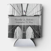 ニューヨーク結婚のNYCブルックリンブリッジ 缶クーラー (正面)