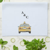 ニューヨーク結婚シティタクシーの贈り物 キッチンタオル (折り畳み)