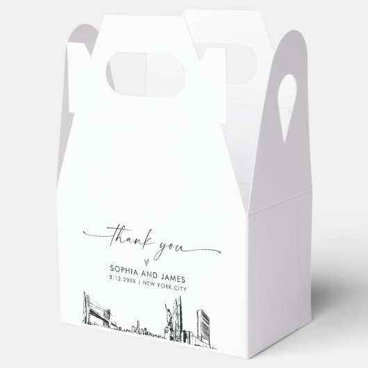 ニューヨーク結婚市のパーソナライズされたお願い フェイバーボックス (オープン)