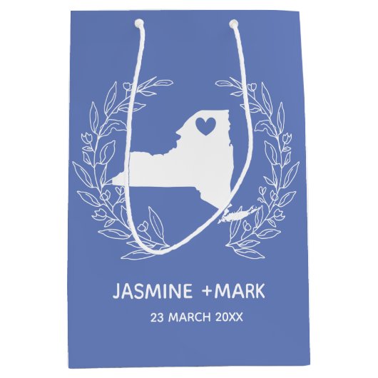 ニューヨーク結婚式の引き出物カスタムズ ミディアムペーパーバッグ (正面)