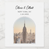 ニューヨーク結婚式の引き出物 パーソナライズされた ワインラベル (シングルラベル)