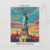 ニューヨーク統一された州アエレガントートヴィンテージトラベル ポストカード (正面)