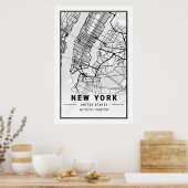 ニューヨーク統一された州シティトラベルUSAシティマップ ポスター (キッチン)