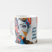 ニューヨーク美しいウーマンポートレートマグ コーヒーマグカップ (正面左)