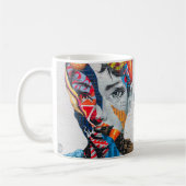 ニューヨーク美しいウーマンポートレートマグ コーヒーマグカップ (左)