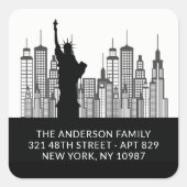 ニューヨーク自由の女神住所 シールシール スクエアシール (正面)