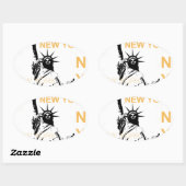 ニューヨーク自由の女神 楕円形シール (シート)