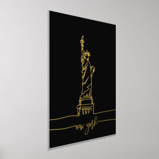 ニューヨーク自由線アートウォールトラベルの彫像 箔ポスター (レイダウン)