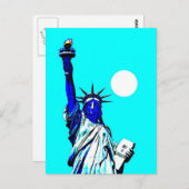 ニューヨーク自由芸術ポップ・アートの像 ポストカード (正面/裏面)