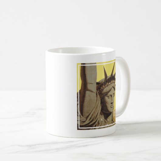 ニューヨーク航空ラインの統一された旅行ポスター コーヒーマグカップ (正面右)