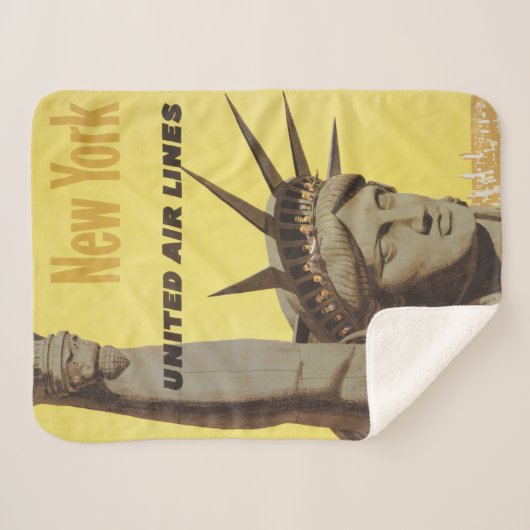 ニューヨーク航空ラインの統一された旅行ポスター シェルパブランケット (正面(横))