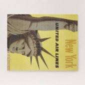 ニューヨーク航空ラインの統一された旅行ポスター ジグソーパズル (横)