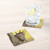 ニューヨーク航空ラインの統一された旅行ポスター スクエアペーパーコースター (インサイチュ)