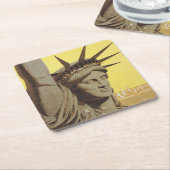 ニューヨーク航空ラインの統一された旅行ポスター スクエアペーパーコースター (アングル)