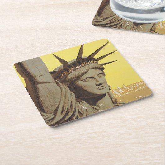 ニューヨーク航空ラインの統一された旅行ポスター スクエアペーパーコースター (アングル)