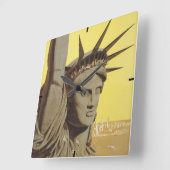 ニューヨーク航空ラインの統一された旅行ポスター スクエア壁時計 (傾斜)