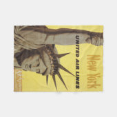 ニューヨーク航空ラインの統一された旅行ポスター フリースブランケット (正面(横))