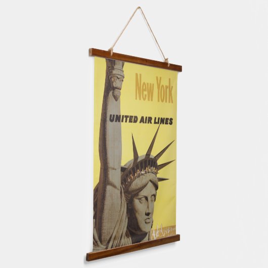 ニューヨーク航空ラインの統一された旅行ポスター 吊り下げ型タペストリー (傾斜あり)