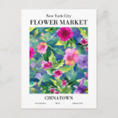 ニューヨーク花市場中華街はがき ポストカード (正面)