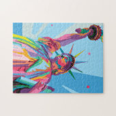 ニューヨーク芸術の自由のカラフル女神ポップ・アートの像 ジグソーパズル (横)