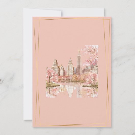 ニューヨーク行き先結婚式の写真 サンキューカード (裏面)