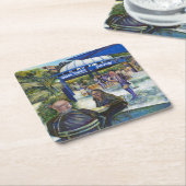 ニューヨーク遊州パークでの情熱的な人々 スクエアペーパーコースター (アングル)