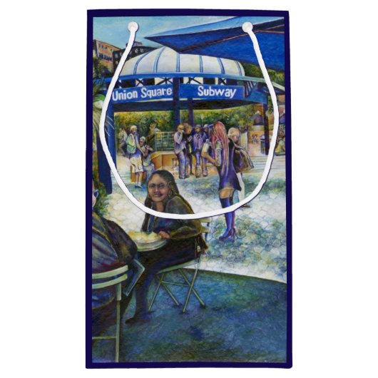 ニューヨーク遊州パークでの情熱的な人々 スモールペーパーバッグ (裏面)