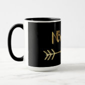 ニューヨーク金ゴールドルックタイポグラフィUSAシティエレガント マグカップ (左)