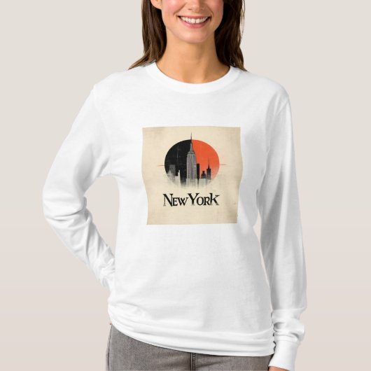 ニューヨーク限定版 - 1960年代スタイルのグラフィック Tシャツ (正面)