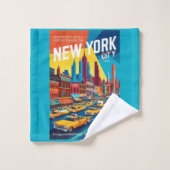 ニューヨーク1960年代 | ARでのヴィンテージ旅行 バスタオルセット (ウォッシュタオル)