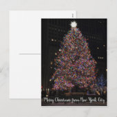 ニューヨーク2018ロックフェラーセンターのクリスマスツリー シーズンポストカード (正面/裏面)