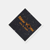 ニューヨーク2024年皆既食太陽の スタンダードカクテルナプキン (角)