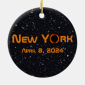 ニューヨーク2024年皆既食太陽の セラミックオーナメント (裏面)