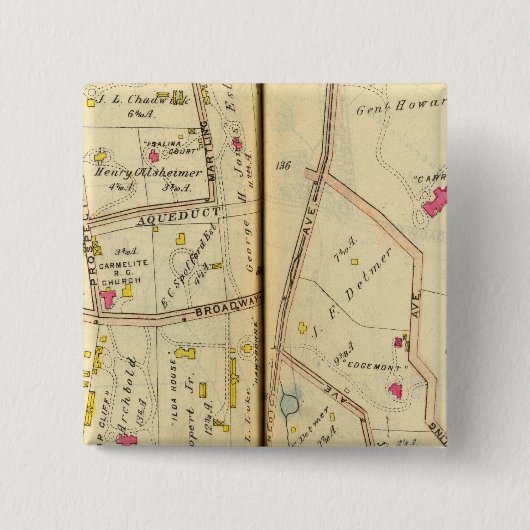 ニューヨーク3、タリータウン 缶バッジ (正面)