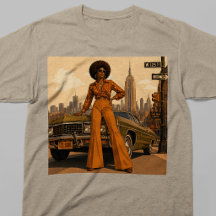 ニューヨーク70年代レトロ黒人女性NYC Tシャツ