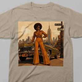 ニューヨーク70年代レトロ黒人女性NYC Tシャツ