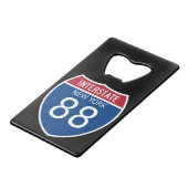 ニューヨーク88州間標識 クレジットカード栓抜き (正面アングル)