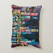 「ニューヨーク」の油絵、ニューヨークの夜景。 アクセントクッション (裏面(縦))