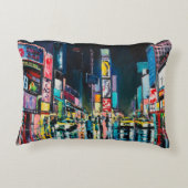 「ニューヨーク」の油絵、ニューヨークの夜景。 アクセントクッション (裏面)