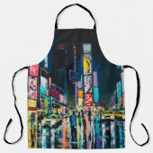 「ニューヨーク」の油絵、ニューヨークの夜景。 エプロン (正面)