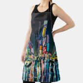 「ニューヨーク」の油絵、ニューヨークの夜景。 エプロン (インサイチュ)