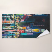 「ニューヨーク」の油絵、ニューヨークの夜景。 バスタオル (バスタオル)